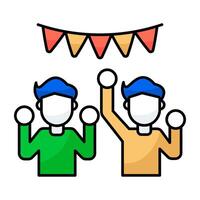 A trendy design icon of dancing boys vector