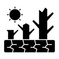 An icon solid of drought isolated on white background vector