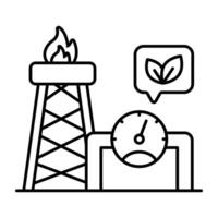 A unique linear design icon of natural gas industry vector