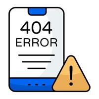 A flat design icon of 404 error vector