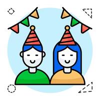 A beautiful colored design icon of birthday guy vector