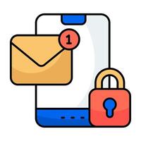 An icon design of mobile mail security vector