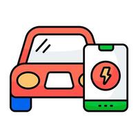 Editable graphic design icon of mobile powers vector