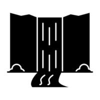A beautiful solid icon of waterfall vector