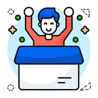 Creative colored design icon of dancing guy vector