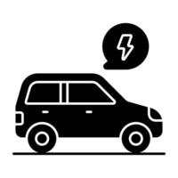 Modern solid design icon of car power vector