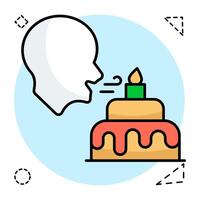 A colored icon design of blowing candle vector