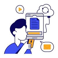 Editable design icon of mobile file vector