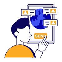 An icon design of send chat vector