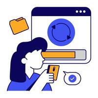 A creative design icon of webpage update vector