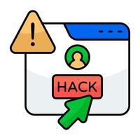 A trendy design icon of web hack vector
