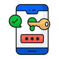 Premium design icon of mobile password vector