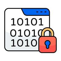 An icon colored design of secure binary data vector