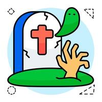 A colored icon design of graveyard vector