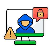 An icon design of chat hacking vector