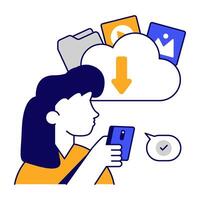 Conceptual design icon of cloud download vector