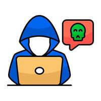 Modern design icon of hacker chat vector