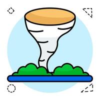 A flat design icon of hurricane vector