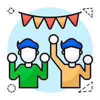 A trendy design icon of dancing ,boys vector