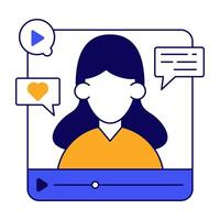 A flat design icon of chat vector