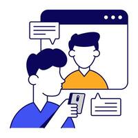 A flat design icon of facechat vector