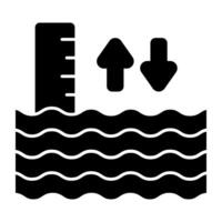 A unique solid design icon of water level vector