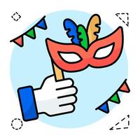 A colored design icon of masquerade masks vector