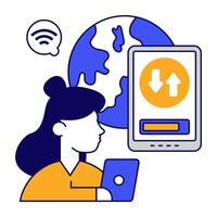 Editable design icon of data transfer vector