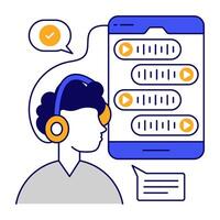 Trendy design icon of listening voice message vector
