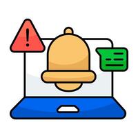 A flat design icon of alert vector