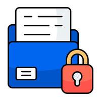 A colored design icon of folder lock vector