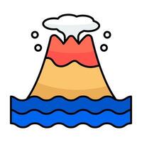 An design icon of volcanos vector