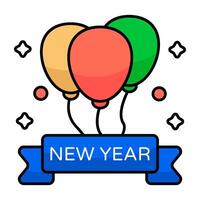 flat design icon of new Year balloons vector