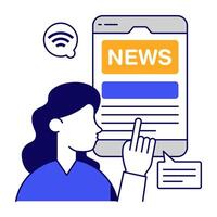 Modern design icon of mobile news vector