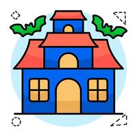 A colored design icon of haunted house vector