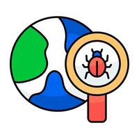 A colored design icon of search global virus vector