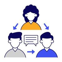 A flat design icon of group chatting vector