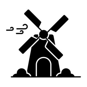 molino sólido icono, editable vectores