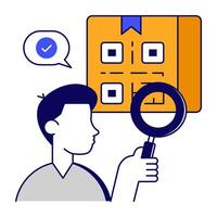 A flat icon design of barcode tracking vector