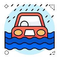 Heavy rainfall icon in flat design isolated on white background vector