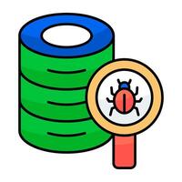 A flat design icon of search Data virus vector