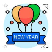 A flat design icon of new Year balloon vector