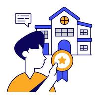 Trendy design of property badge vector