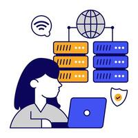 A icon design of global server vector