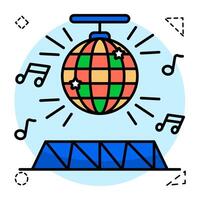 A flat design icon of disco balls vector