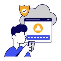 An editable design icon of account login vector