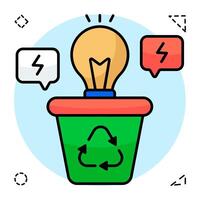 Modern design icon of recycle lightbulb vector