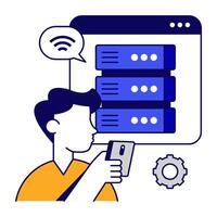 Db rack icon of server setting vector
