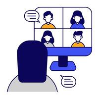 A flat icon of conference call vector