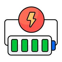A graphic icon of mobile battery vector